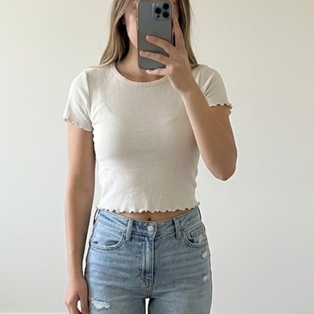 American Eagle Casual Waffle Knit Short Sleeve Shirt